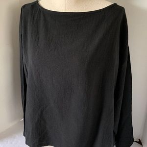 Soft Surroundings Black Top Medium Petite Cotton